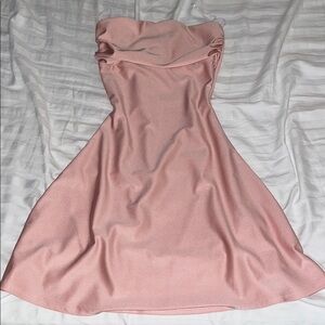 Elegant Pink Strapless Dress